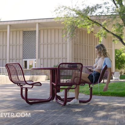 Rachel in Campus Flashing at Braless Forever