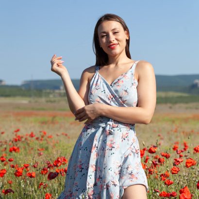 Sumiko in Poppy Field at MetArt