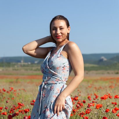 Sumiko in Poppy Field at MetArt