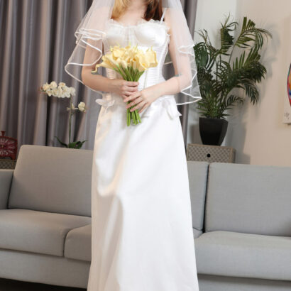 Em Yang in Sexy Bride at Only Tease