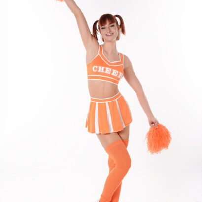 Dolly Dyson in Orange Supporter at IStripper