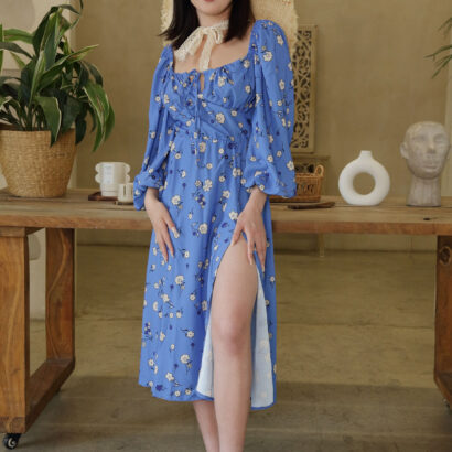 Kris Si in Blue Dress at MetArt