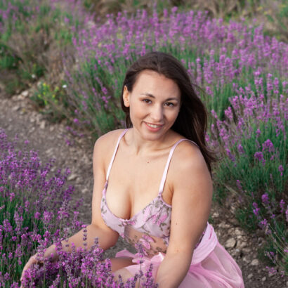 Sumiko in Lavender Fields at MetArt