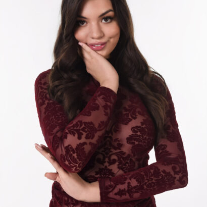 Anna Bella in Burgundy Baroque at IStripper