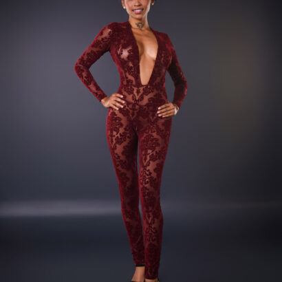 Barbie Rous in Hugged In Burgundy at IStripper