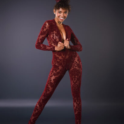 Barbie Rous in Hugged In Burgundy at IStripper