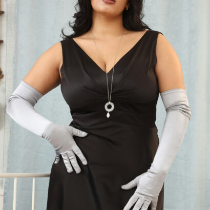 Arabella X in Sexy Black Dress at Only Silk And Satin