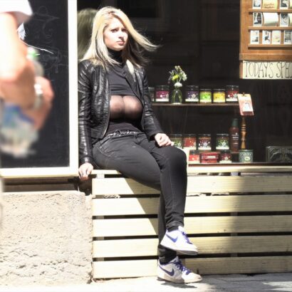 Busty Blonde In Public Ring 360