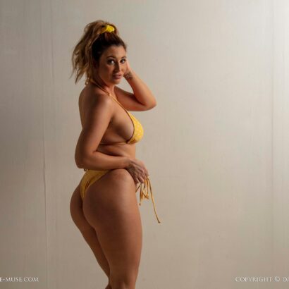 Scarlett Morgan Yellow Polka Dot Bikini Nude Muse