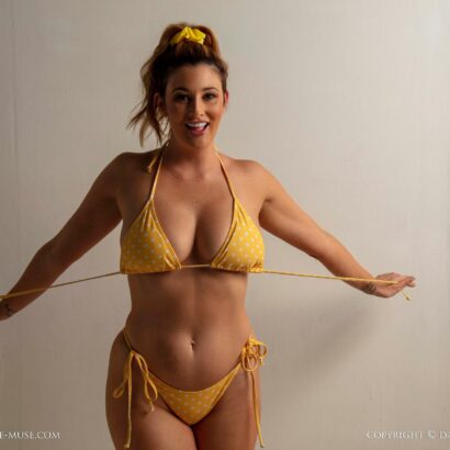 Scarlett Morgan Yellow Polka Dot Bikini Nude Muse