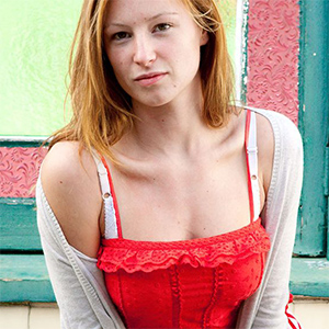 Elfrida Cute Redhead Stripping for Abby Winters