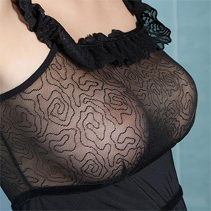 Mimi Perky Tits In Black Lace