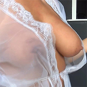 Nikki Sims Sheer White Robe